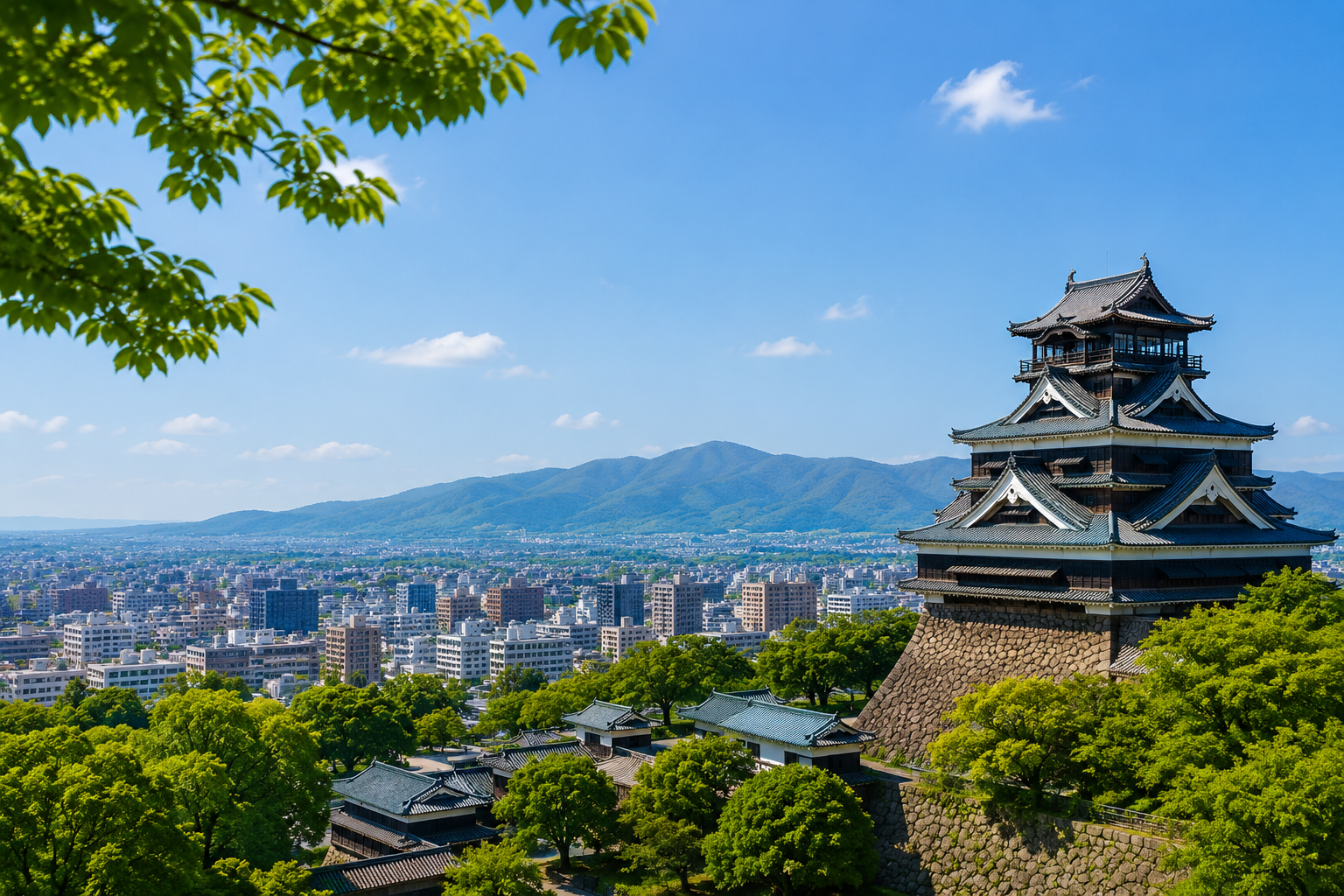 熊本城與熊本市景